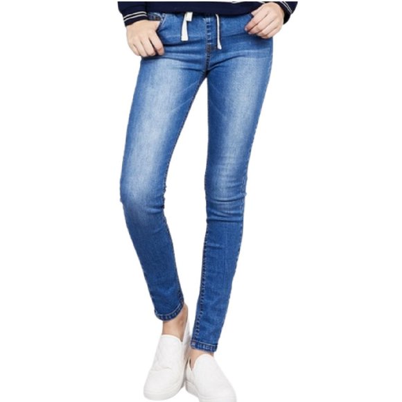 Active Basic Denim - NWT- Denim Drawstring Skinny Joggers